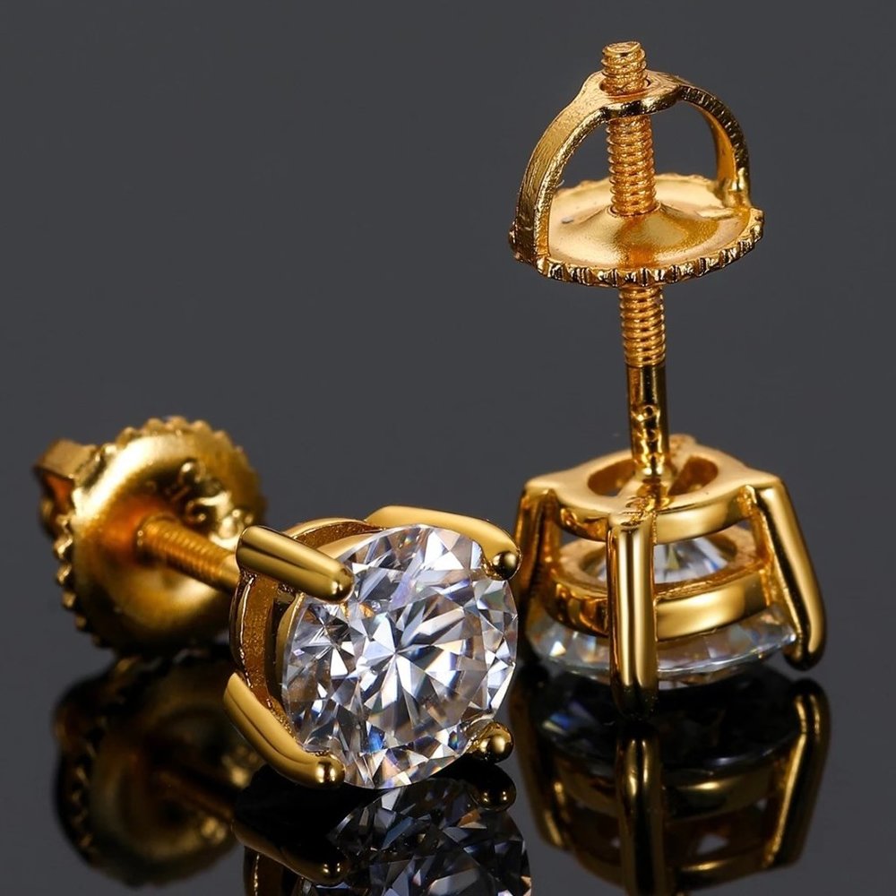 Certified 8ct. t.w. Diamond Round Cut 4-Prong Screw Back Earrings - Picture 3 of 16